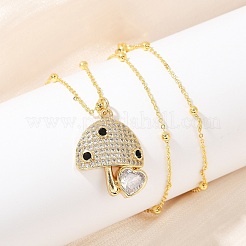 Ожерелье с кулоном из кубического циркония&nbsp;LS-NJEW-Q041-04G