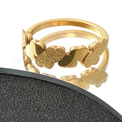 Кольцо из нержавеющей стали 304 с текстурированным сердцем для женщин&nbsp;RJEW-L126-10B-G