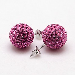 925 orecchini a bottone in argento sterling con strass di cristallo austriaco&nbsp;SWARJ-D470-209
