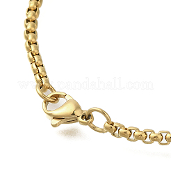 201 нержавеющая сталь цепочка с плоским круглым кулоном в форме архангела Святого Михаила&nbsp;NJEW-S003-02G