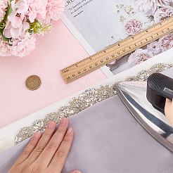 1 Stück Gürtel aus Polyester mit Kristallstrassblumen für Brautkleider&nbsp;AJEW-FG0005-77S