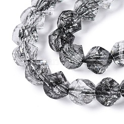 Fili di perline di vetro trasparenti screpolate&nbsp;GLAA-N068-02A-01