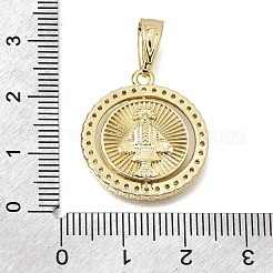 Pendentifs religieux en laiton sertis de micro-pavés de zircone cubique transparente&nbsp;CU-CBAE7DF-06G-A