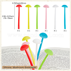6шт. 6-х цветные силиконовые закладки&nbsp;AJEW-GF0010-99
