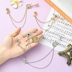 4 Stück 4 Stile Legierung Strass hängende Kette Brosche&nbsp;JEWB-CJ0003-55
