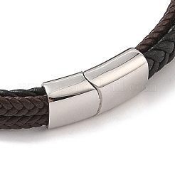 Geflochtene Mikrofaser-Leder-Mehrstrang-Armbänder&nbsp;BJEW-B096-30A