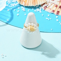 Fingerringe aus natürlicher Muschel&nbsp;RJEW-JR01058