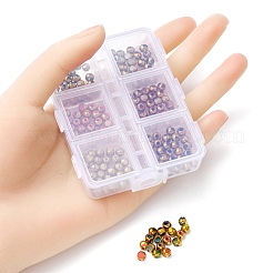 180шт 6 цвета гальванические стеклянные бусины&nbsp;EGLA-YW0001-55