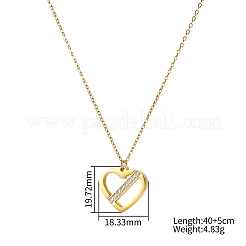 Collane con pendente da donna in acciaio inossidabile 304 con pavé di zirconi cubici.&nbsp;WG4D9D9-01