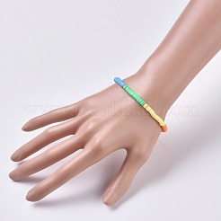 Bracciali elasticizzati fatti a mano in argilla polimerica&nbsp;BJEW-JB04635