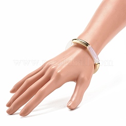 Bracciale elastico da donna con tubo curvo in acrilico&nbsp;BJEW-JB08123