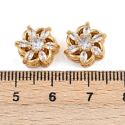 Латунные микро проложить кубического циркония бусы KK-F910-08G-01