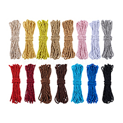 15 Bündel 15 Farben runde Polyester-Drehschnur&nbsp;WCOR-PH0001-05