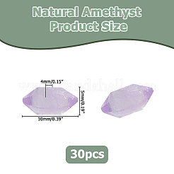 30 pietra curativa naturale in ametista con doppia terminazione e senza foro&nbsp;G-HS0001-15