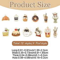 48шт 12 стиля экологически чистые подвески из цинкового сплава&nbsp;ENAM-YW0009-91