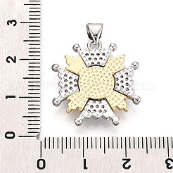 Латунные микропаве прозрачные подвески с фианитом&nbsp;KK-T080-05A