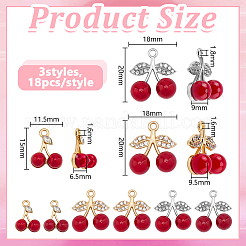 54 stücke 3 stile legierung strass anhänger&nbsp;FIND-DR0002-33