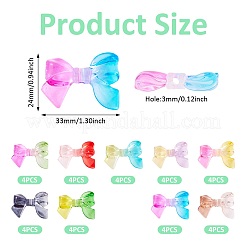 36шт 9 цвета прозрачные акриловые бусины&nbsp;OACR-TA0004-03