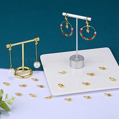 10 paio di ganci per orecchini in ottone con micro pavé di zirconi trasparenti&nbsp;ZIRC-SZ0005-11