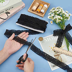 10 м поликоттоновая эластичная плиссированная кружевная лента&nbsp;OCOR-FG0002-62A-01