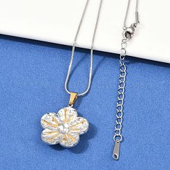 Colliers pendentifs bicolores en acier inoxydable 304 pour femmes&nbsp;NJEW-S445-01D-GP