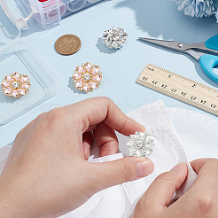4 Stück 2 Stile Legierung Strass Knöpfe&nbsp;BUTT-NB0001-79A