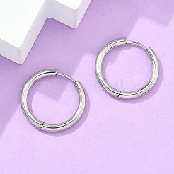 Boucles d'oreilles créoles en acier inoxydable 304 résistant au ternissement&nbsp;LS-EJEW-F111B-21mm-P