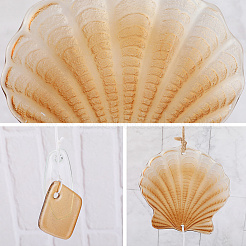 Подвеска в форме ракушки из термоплавкого стекла&nbsp;AJEW-WH20073-014