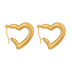 Orecchini a cerchio a forma di cuore in acciaio inossidabile 304 per donna&nbsp;NV8821