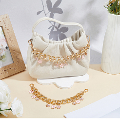 2 stücke legierung emaille rosa blume charme aluminium tasche dekorative ketten&nbsp;HJEW-BBC0001-29