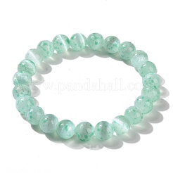 Braccialetto elasticizzato con perline rotonde di selenite naturale tinta da donna&nbsp;BJEW-G697-02A