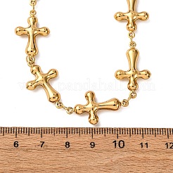 Ожерелья из нержавеющей стали 304 с цепочкой с перекрестными связями для женщин&nbsp;NJEW-G178-03G-01