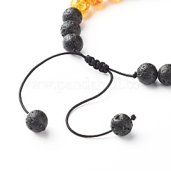 Braccialetto di perline intrecciate con diffusore di oli essenziali per aromaterapia per ragazze donne&nbsp;BJEW-JB06905