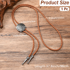 1 Stück Lariat-Halskette aus geflochtenem Kordelmaterial in PU-Kunstleder&nbsp;NJEW-CL0001-36
