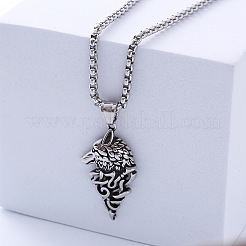 Ожерелья с подвеской в виде головы волка из нержавеющей стали 304 в виде викингов-пиратов&nbsp;LU3872