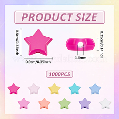 1000pcs perles acryliques opaques&nbsp;MACR-ME0001-02