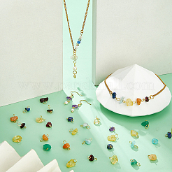 84 шт. 7-х цветные подвески-коннекторы из натуральных драгоценных камней&nbsp;PALLOY-FH00127