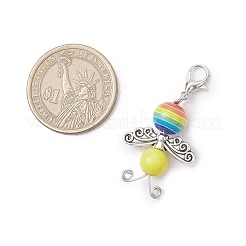 Подвесные украшения из пчелиной смолы и синтетической бирюзы&nbsp;HJEW-JM03536