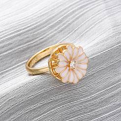 Вращающиеся кольца для пальцев с микропаве из кубического циркония из латуни&nbsp;RJEW-S636-04G