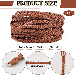 Двухслойный плетеный шнур из искусственной кожи длиной 5 м.&nbsp;LC-GF0001-12A