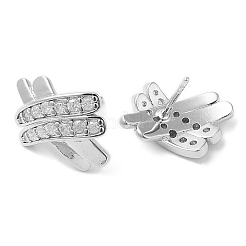 Boucles d'oreilles croisées en laiton plaqué pour femmes&nbsp;EJEW-D059-28P