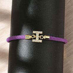 Bracelets réglables en nylon&nbsp;X-BJEW-C096-01G-09