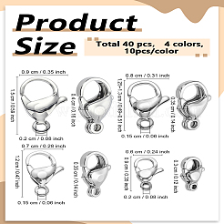 40 шт. 4 карабина-клешни из нержавеющей стали 304&nbsp;STAS-LP0005-04