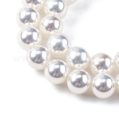 Brins de perles de verre nacrées plaquées UV&nbsp;GLAA-F128-01B-T1