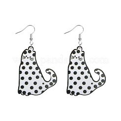 Boucles d'oreilles pendantes en fer et acrylique pour femmes&nbsp;WGC0FA0-01