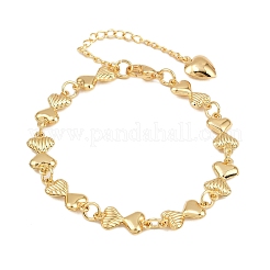 Braccialetti con catena a maglie a cuore in acciaio inossidabile 304 per regalo di San Valentino&nbsp;BJEW-D359-17C-G