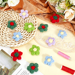 50 шт. 5-х цветные аксессуары для украшений из гребенного хлопка&nbsp;AJEW-CP0009-42