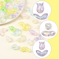 48шт 2 стиля УФ-покрытие прозрачные акриловые бусины&nbsp;SACR-FS0001-36