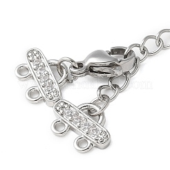 Латунный микропаве прозрачный кубический цирконий с цепочками&nbsp;KK-P290-24P