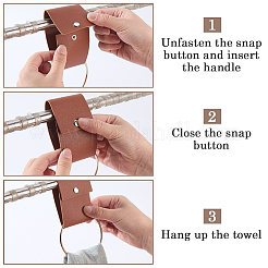 6 Stück Handtuchhaken aus PU-Leder in 3 Farben&nbsp;AJEW-CL0003-35